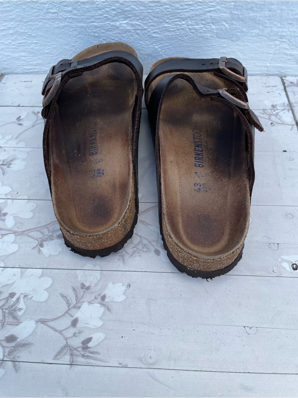 Birkenstock Men's Double-Strap Black Leather Slide Sandals - Picture 7 of 10